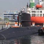 kapal selam Hangor milik Pakistan saat bersandar di Dermaga IKT ex-Presiden, Tanjung Priok, Jakarta Utara, Selasa (19/5/2026).