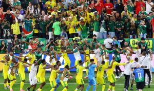 Afrika Selatan merayakan kelolosan ke babak 32 besar Piala Dunia 2026. (Foto: Reuters)