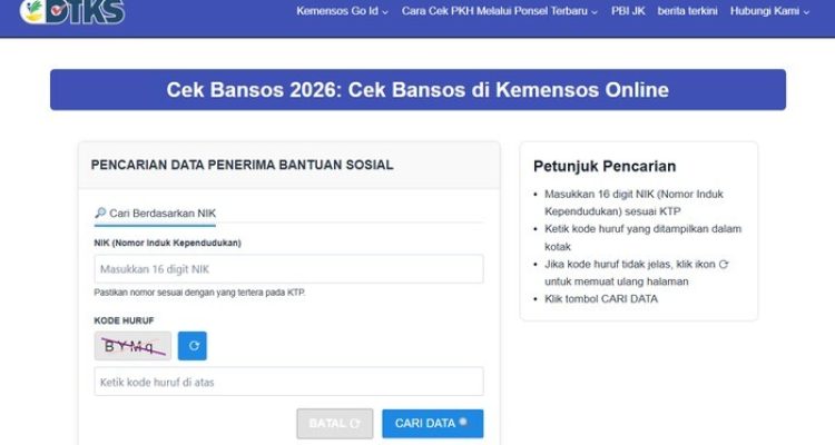 Cek bansos Kemensos terbaru 2026