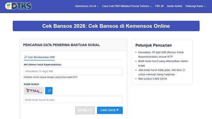 Cek bansos Kemensos terbaru 2026