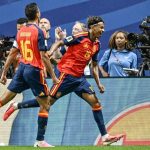 Lamine Yamal merayakan gol pembuka dalam pertandingan sepak bola Grup H Piala Dunia 2026 antara Spanyol vs Arab Saudi di Stadion Atlanta di Atlanta pada 21 Juni 2026. (Foto: AFP)