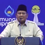 Presiden Prabowo Subianto saat berpidato dalam Musyawarah Nasional (Munas) XVIII Himpunan Pengusaha Muda Indonesia (Hipmi) di Ballroom Novotel Bandar Lampung, Rabu (10/6/2026)