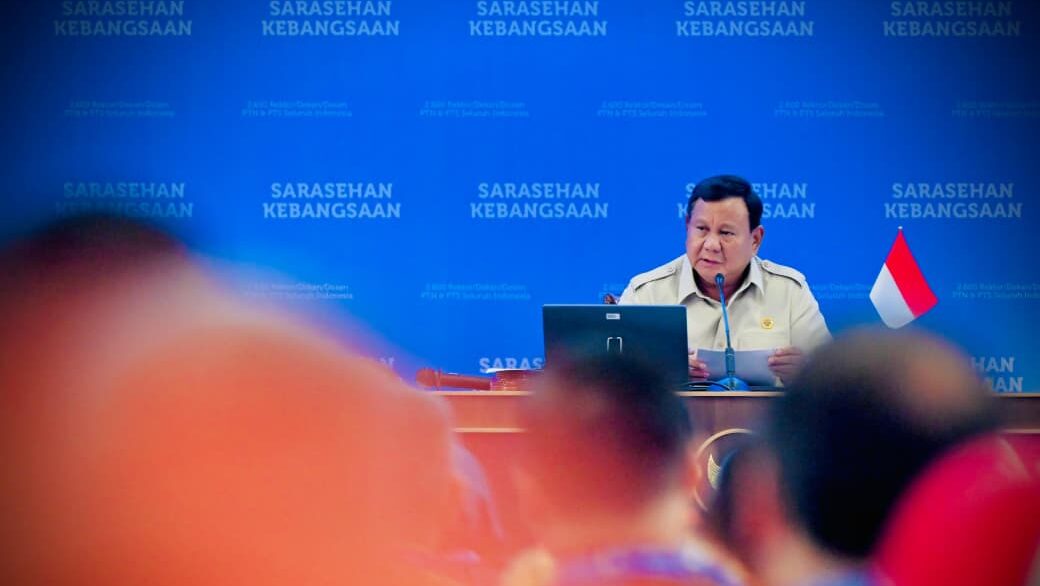 Presiden Prabowo Subianto pada penutupan Sarasehan Kebangsaan Konvensi Sains, Teknologi, dan Industri Indonesia (KSTI) Tahun 2026