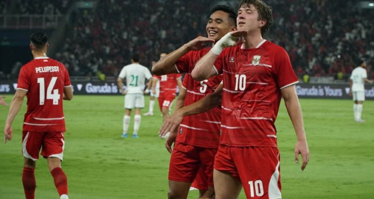 Timnas Indonesia Selebrasi Ole Romeny dalam laga Timnas Indonesia vs Oman di Stadion Utama Gelora Bung Karno, Jakarta, Jumat (5/6/2026).