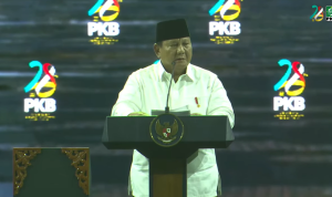 Presiden Prabowo Subianto saat menyampaikan sambutan dalam Puncak Harlah ke-28 yang di gelar oleh Partai Kebangkitan Bangsa (PKB) di Jakarta. Presiden Prabowo Subianto saat menyampaikan sambutan dalam Puncak Harlah ke-28 yang di gelar oleh Partai Kebangkitan Bangsa (PKB) di Jakarta. (Tangkapan Layar Youtube DPP PKB)