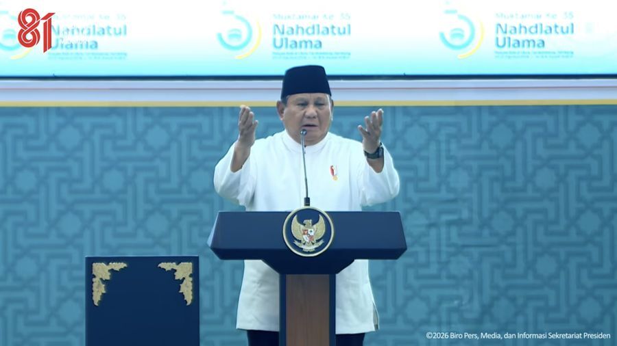 Presiden Prabowo Subianto Tutup Muktamar ke-35 Nahdlatul Ulama, Jombang, Jawa Timur, Senin (31/8/2026).