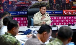 Presiden Prabowo di Posko Karhutla Sumsel. Foto: Biro Pers, Media, dan Informasi Sekretariat Presiden.