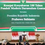 Presiden RI Prabowo Subianto pada peringatan 100 tahun Gontor.