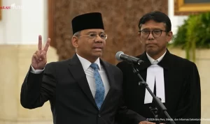 Suahasil Nazara sebagai Menteri Keuangan (Menkeu) pengganti Purbaya Yudhi Sadewa di Istana, Jakarta, pada Senin (14/9/2026).