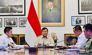 Presiden Prabowo Subianto memimpin ratas perkembangan penanganan bencana alam, pada Senin, 7 September 2029.