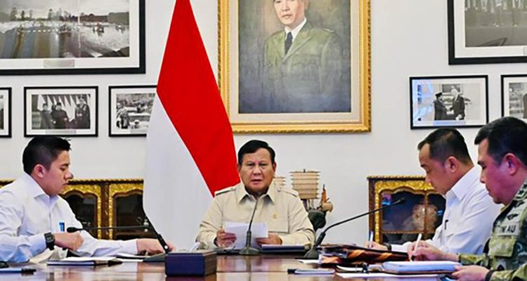 Presiden Prabowo Presiden Prabowo Subianto memimpin ratas perkembangan penanganan bencana alam, pada Senin, 7 September 2029.