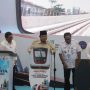 Presiden RI Prabowo Subianto dan Gubernur DKI Jakarta Pramono Anung Wibowo di Stasiun LRT Kelapa Gading, Jakarta Utara, Rabu (16/9/2026).