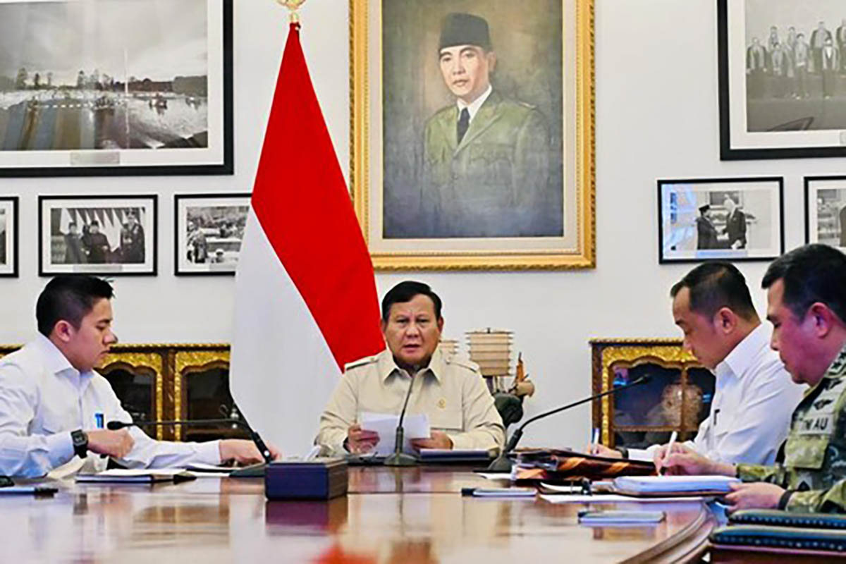 Presiden Prabowo Subianto memimpin ratas perkembangan penanganan bencana alam, pada Senin, 7 September 2029.