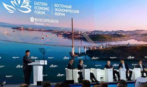 Presiden Republik Indonesia, Prabowo Subianto, menyampaikan pidato pada Eastern Economic Forum (EEF) ke-11 di Far Eastern Federal University (FEFU), Vladivostok, Federasi Rusia, pada Kamis, 3 September 2026. (Foto: BPMI Setpres/Muchlis Jr)