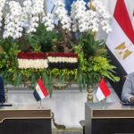 Presiden Prabowo dan Presiden Mesir (1) Presiden Prabowo Subianto (kanan) bersama Presiden Mesir Abdel Fattah el-Sisi (kiri) menyampaikan keterangan pers usai pertemuan bilateral di Istana Merdeka, Jakarta, Minggu (11/10/2026).