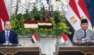 Presiden Prabowo dan Presiden Mesir (1) Presiden Prabowo Subianto (kanan) bersama Presiden Mesir Abdel Fattah el-Sisi (kiri) menyampaikan keterangan pers usai pertemuan bilateral di Istana Merdeka, Jakarta, Minggu (11/10/2026).