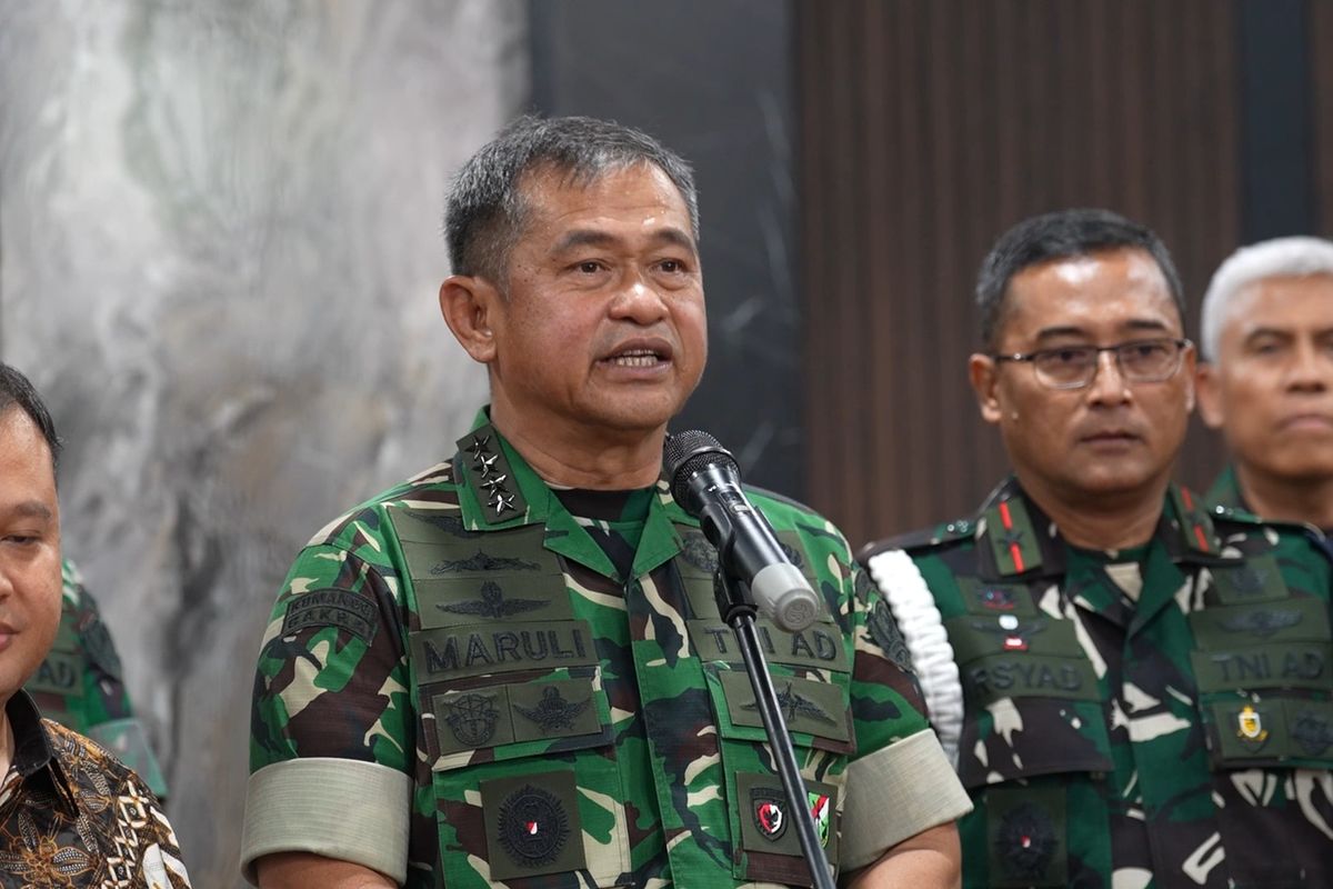 Kepala Staf Angkatan Darat (KSAD) Jenderal TNI Maruli Simanjuntak di Markas Besar Angkatan Darat (Mabesad) Jakarta.
